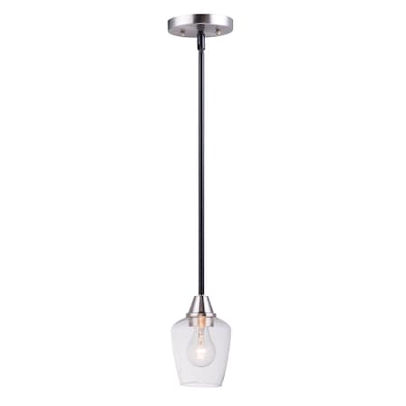 Maxim Lighting Goblet 1-Light 4.75" Wide Black / Satin Nickel Pendant Light 96120CLBKSN